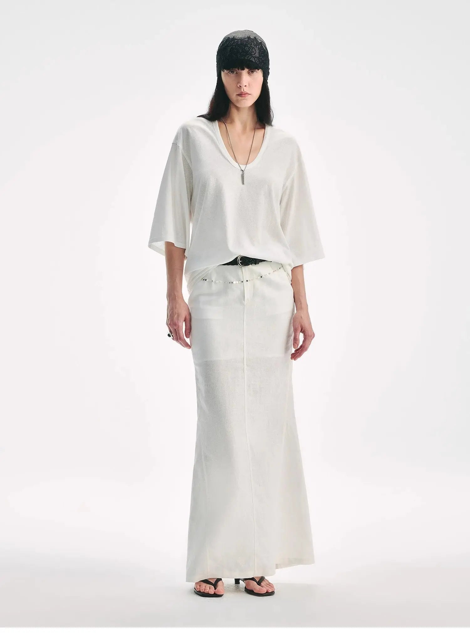 Loose U-neck 3/4 Sleeve Cotton and Linen T-shirt Summer "Inspiration" | Breathable & Chic | Brown Coeus