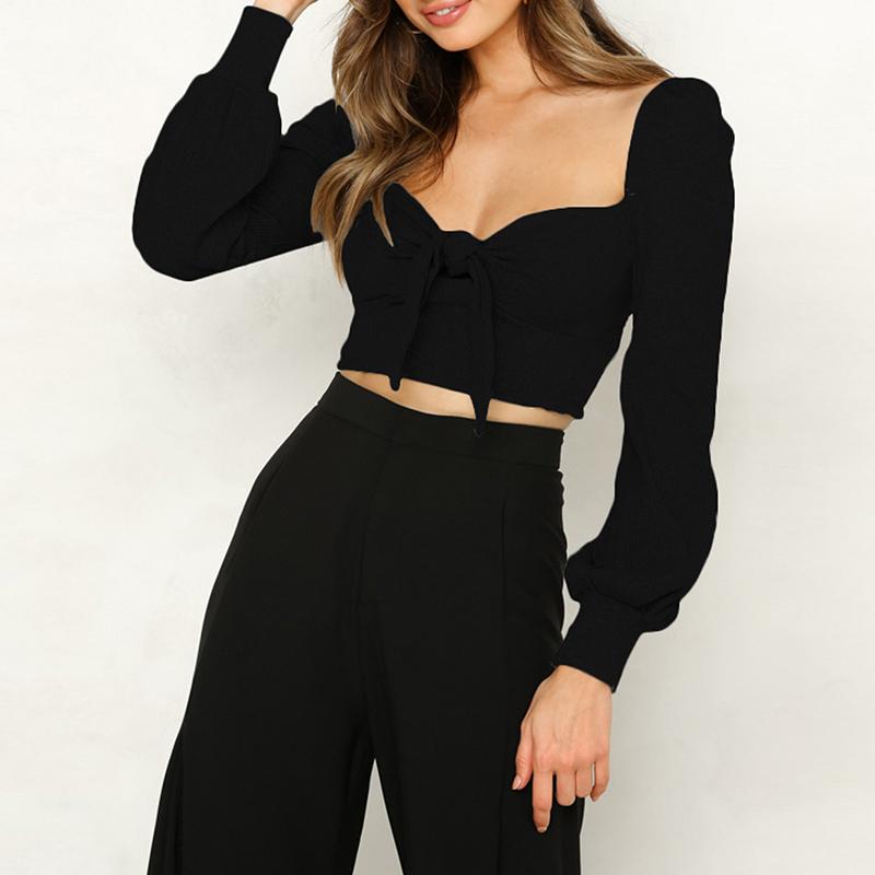 Sexy Backless Sweater Women Lace Up Knitted Crop Top | Elegant Club Top | Jade