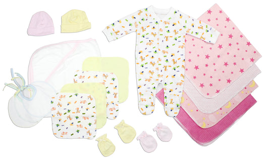 Newborn Baby Girls 17 Pc Layette Baby Shower Gift