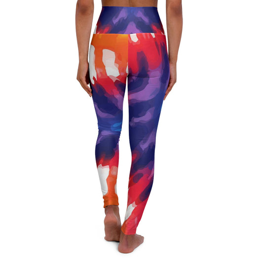 Womens High-waist Fitness Legging Yoga Pants - Psychedelic Rainbow Tie