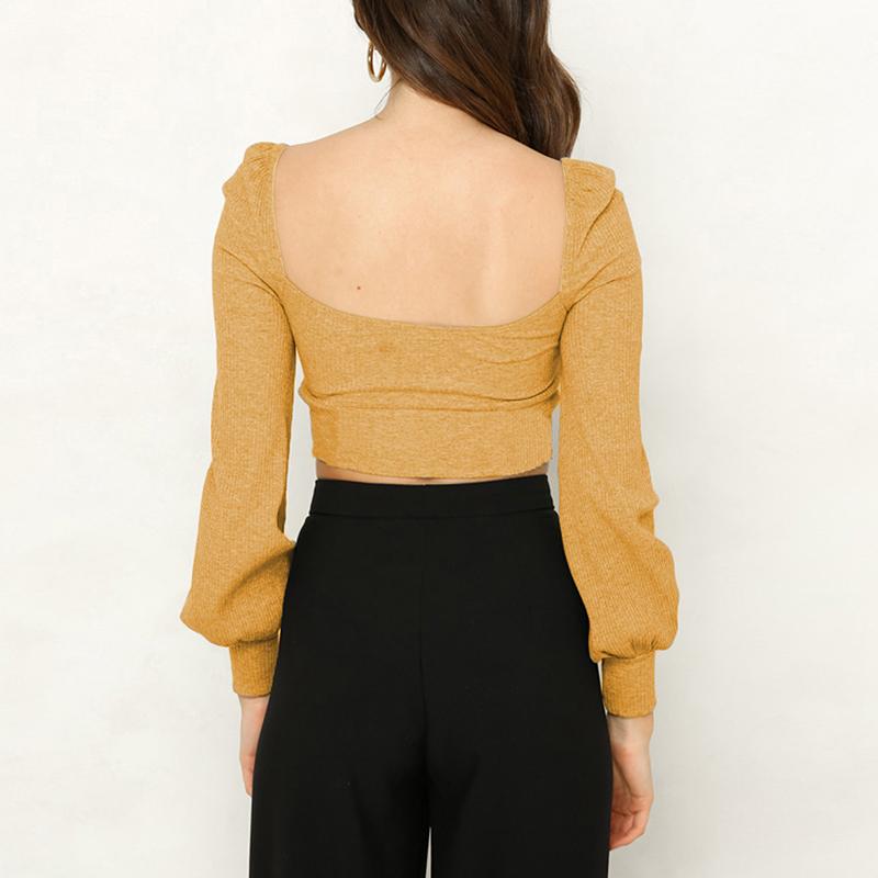 Sexy Backless Sweater Women Lace Up Knitted Crop Top | Elegant Club Top | Jade