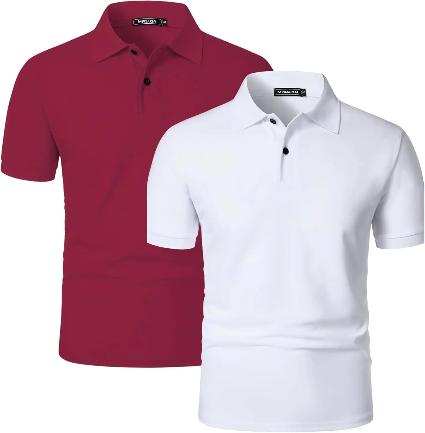 Misharen Unisex Pure Cotton 2Pcs Combo Polo T-Shirt | 240 GSM Honeycomb Fabric | Ruby Milo