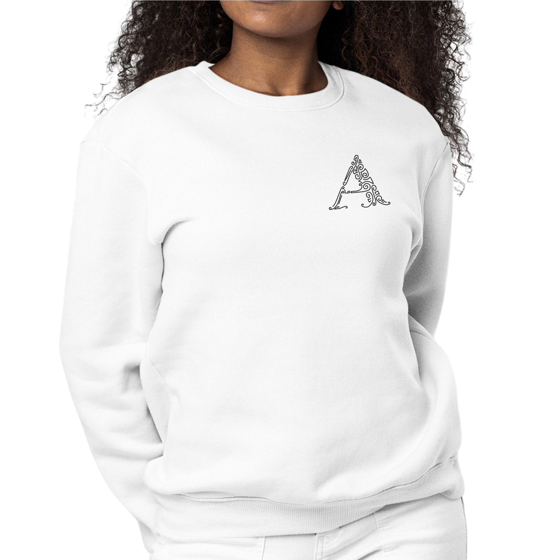 Womens Monogram Sweatshirt - a Initial | Grey Coco