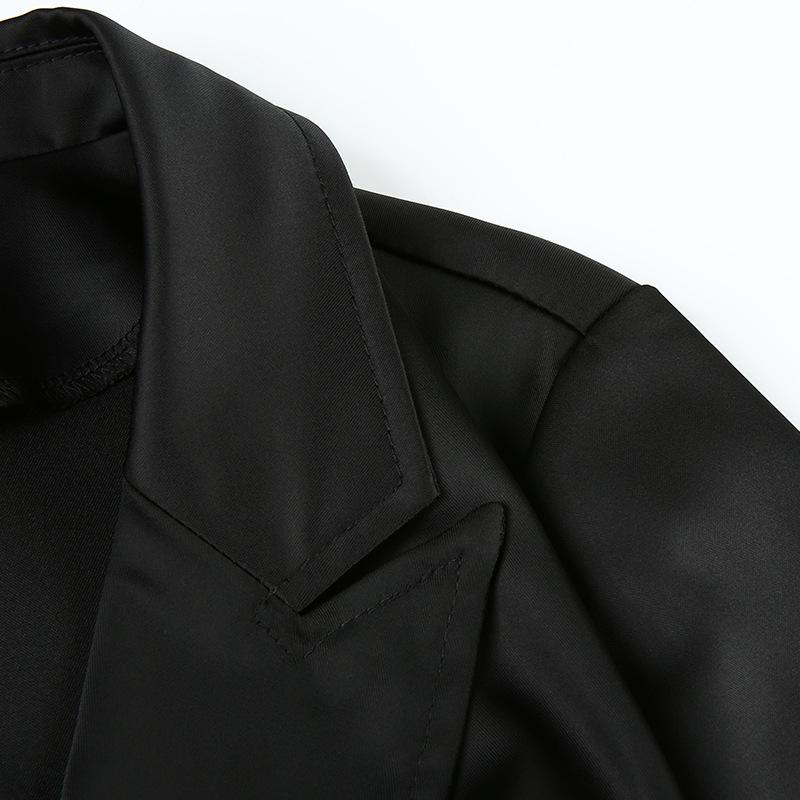 Black belt sexy blazer Women long sleeve pocket high waist | Jade