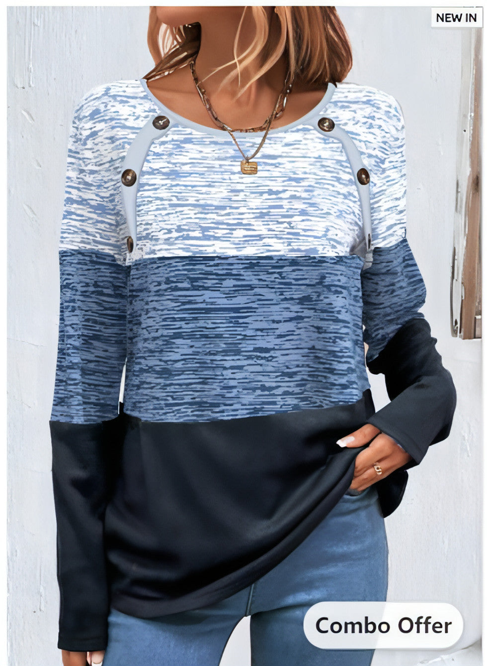 Long Sleeve T-shirt Women Button | Carmine Juneberry