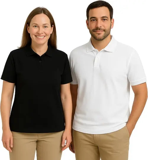 Misharen Unisex Pure Cotton 2Pcs Combo Polo T-Shirt | 240 GSM Honeycomb Fabric | Ruby Milo