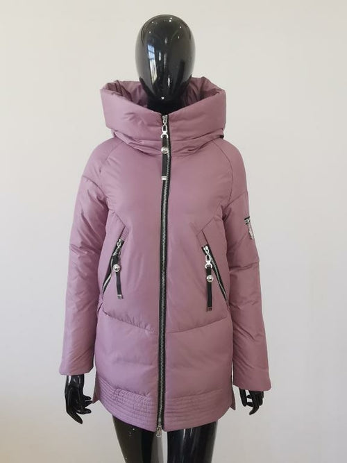 Casual hooded women winter coat parka Zipper pocket padded jacket coat | Jade