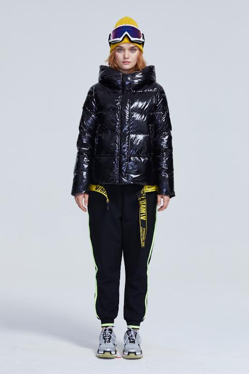 Short women winter coat parkas warm hooded shiny jacket coat Ladies | Jade