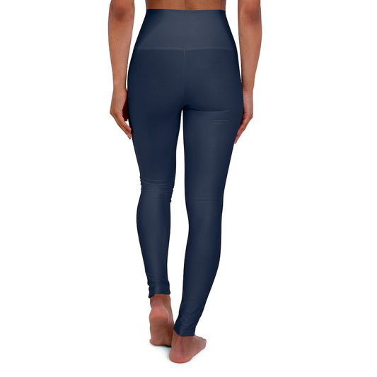 Womens High Waist Fitness Leggings / Yoga Pants - Navy Blue | Grey Coco