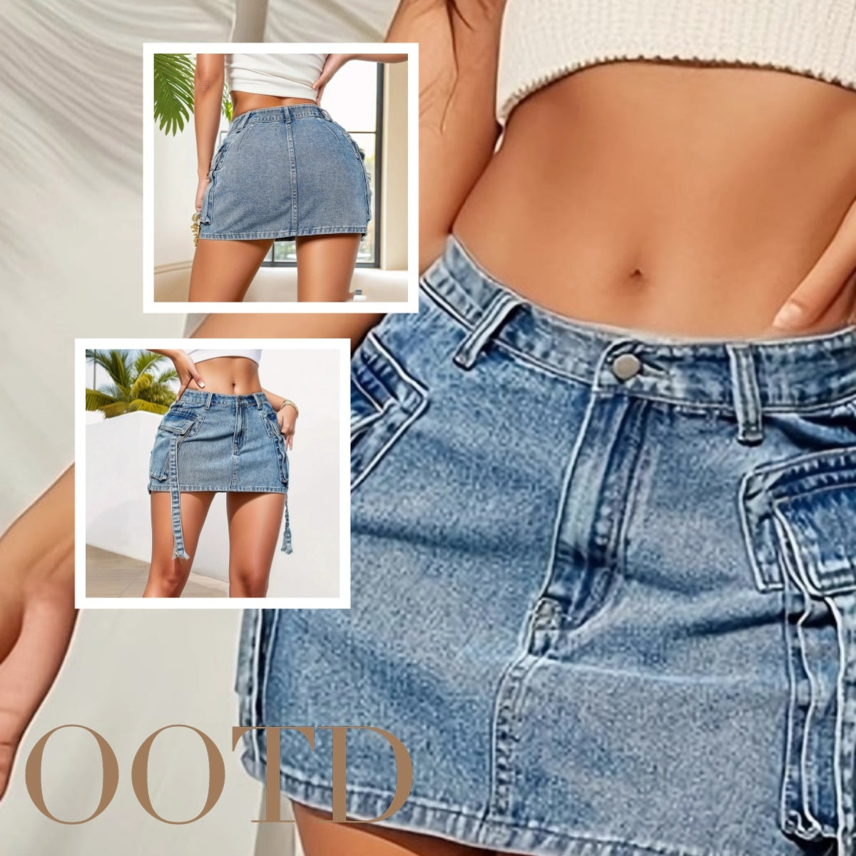 Women's Fashion Y2k Denim Mini Skirt Low Rise Sexy Pencil Short Jean | Crimson Medea