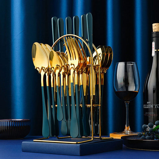 Gold Dinnerware Set Stainless Steel Tableware Set Knife Fork Spoon