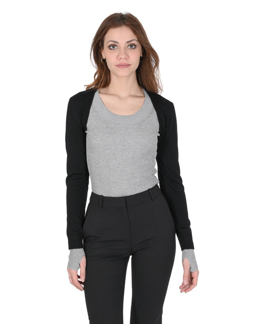 Boss by Hugo Boss Women Crop Top 50444482 001 | Luxury Black Virgin Wool Top