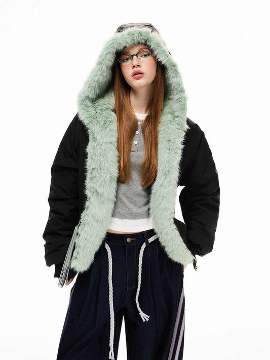 Loose Fleece-lined Warm Parka Cotton Jacket Top Coat For Women | Carmine Juneberry