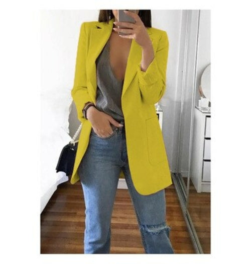 Autumn Women Casual Slim Blazers Suit Jacket Fashion Lady Office Suit | Blue Charlie