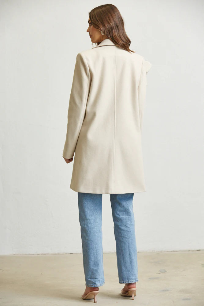 Women's Mid Length Coat by Rose Paulino | White Amphitryon