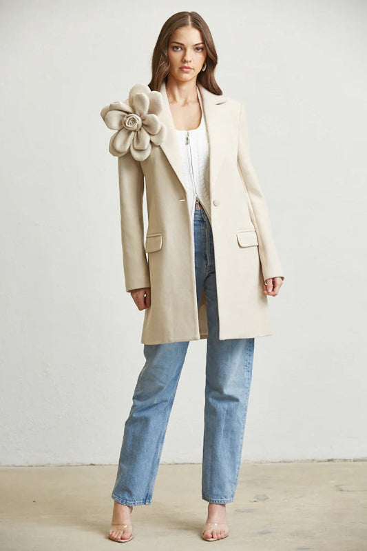 Women's Mid Length Coat by Rose Paulino | White Amphitryon