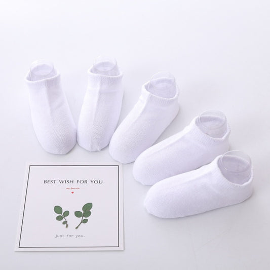 Baby Socks 5 Pairs/lot Boys Girls Pure White Socks