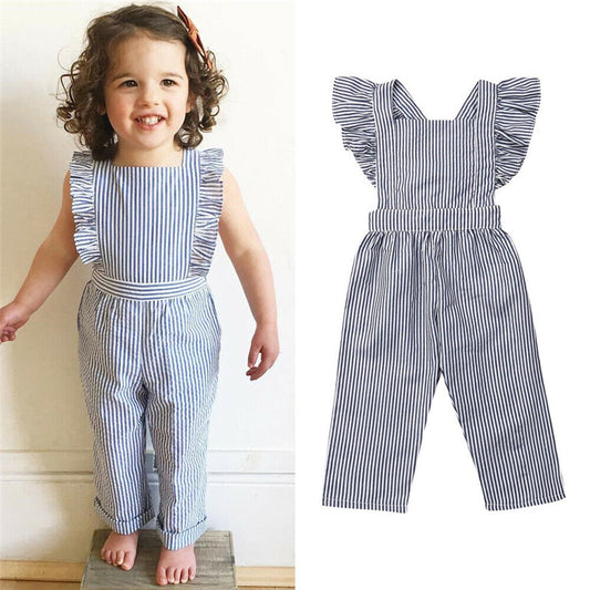 Brief Kids Baby Girl Striped Romper Summer Cotton