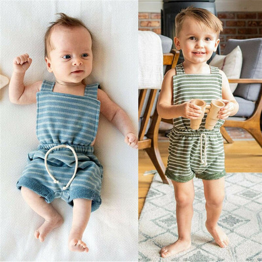 Casual Kids Baby Boy Girl Striped Romper