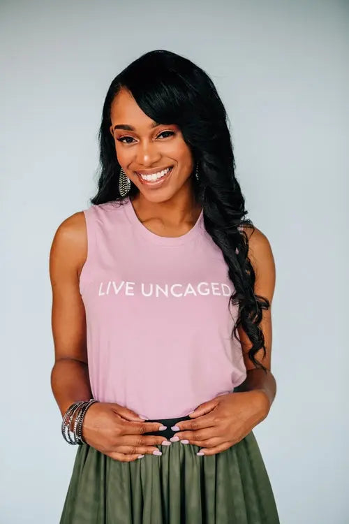 LIVE UNCAGED Tank | Women’s Soft Everyday Tank Top | Salmon Bella