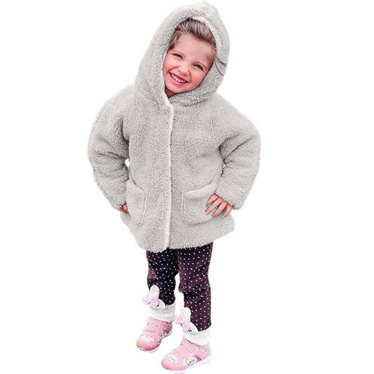 Cute Kids Baby Girl Winter Warm Comfortable Hooded