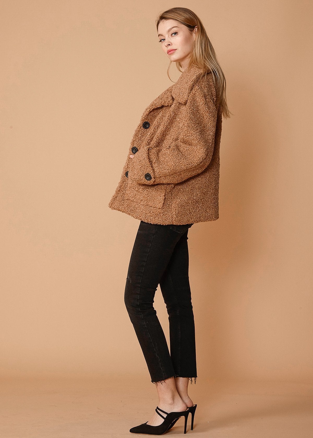 Women's Shearling Coat in Brown | Lemon Hera