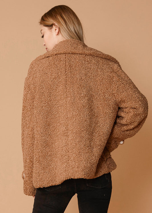 Women's Shearling Coat in Brown | Lemon Hera