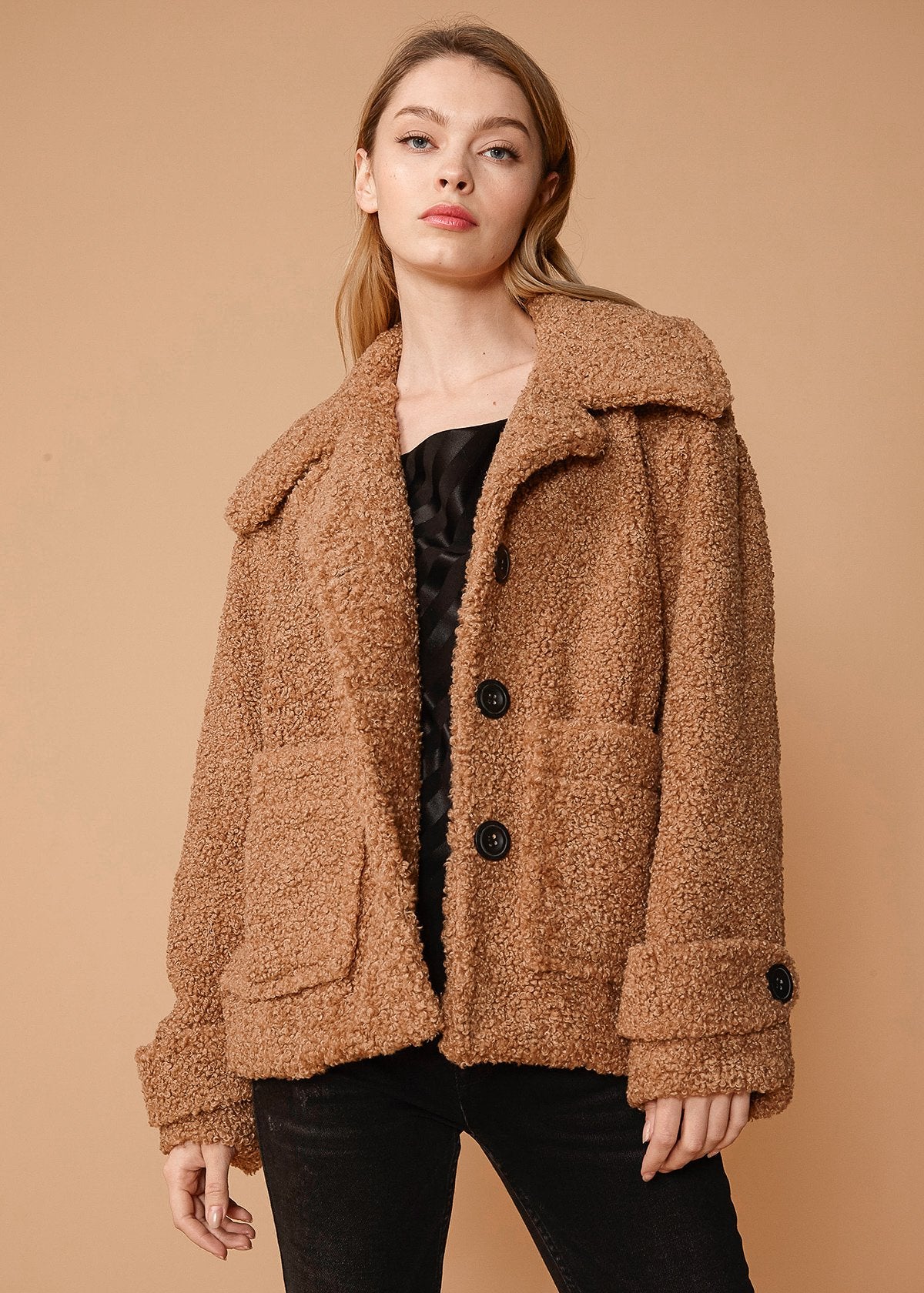 Women's Shearling Coat in Brown | Lemon Hera