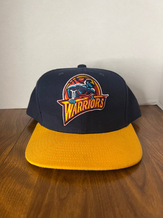 Golden State Warriors Navy Yellow Baseball Cap Snapback - Mitchell & N