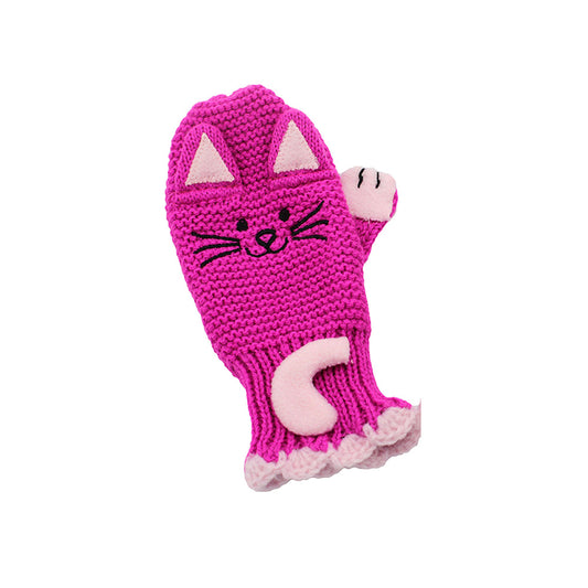 Lucky Cat Knit Mittens