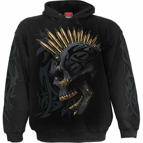 BLACK GOLD Hoody Black | Premium Cotton Fleece Hoodie with Tribal Skull Design