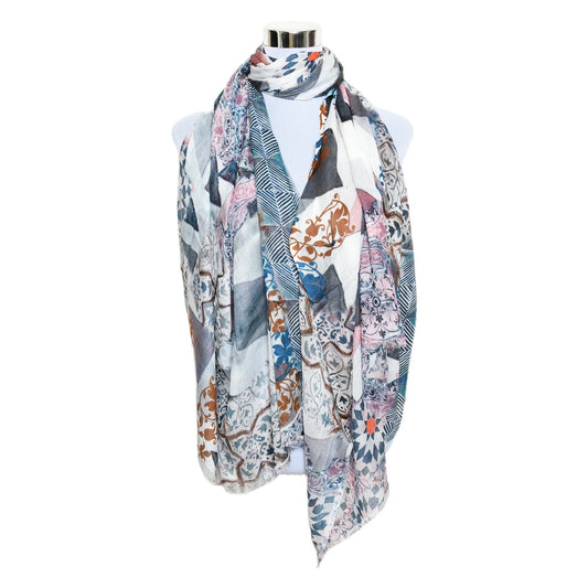 Premium Soft Quality Modal Scarf Screen Print Lightweight Wraps MMD416