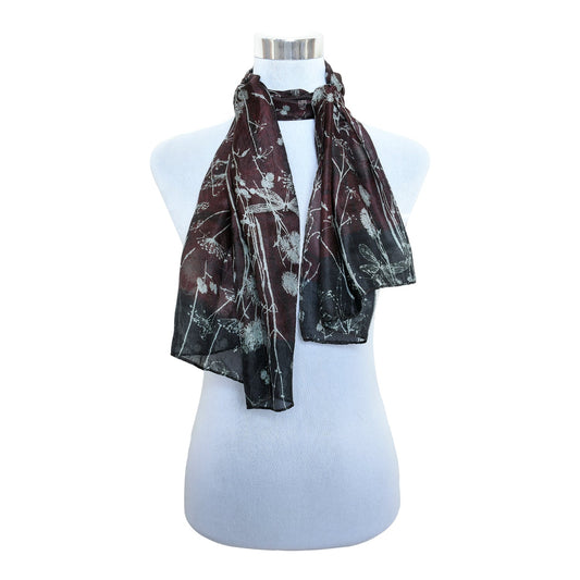 Premium Quality Printed Floral Scarf Cashmere Wool Lightweight MSL201