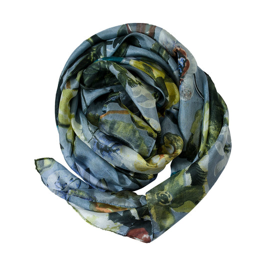 Premium Quality Printed Floral Scarf Cashmere Wool Lightweight MSL202