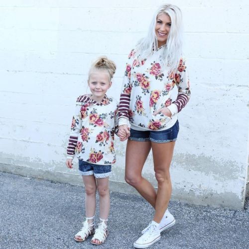 Mother Daughter Women Kids Girl Casual Hoodie | Gold Lily