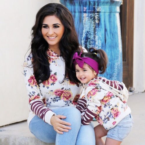 Mother Daughter Women Kids Girl Casual Hoodie | Gold Lily