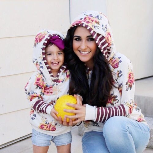 Mother Daughter Women Kids Girl Casual Hoodie | Gold Lily