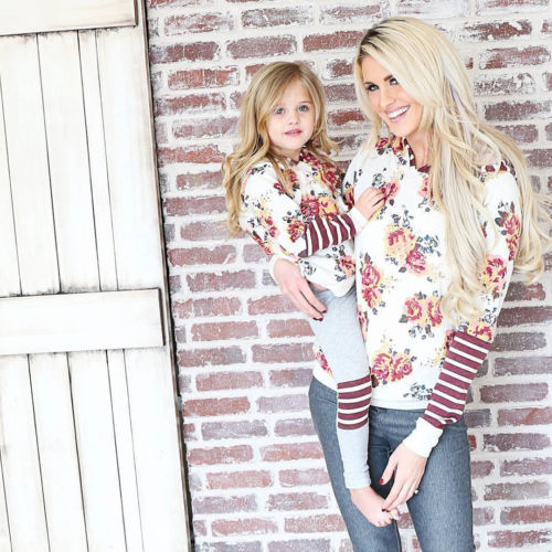 Mother Daughter Women Kids Girl Casual Hoodie | Gold Lily