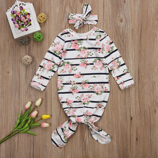 Newborn Baby Girls Foral Casual Sleepwear Floral