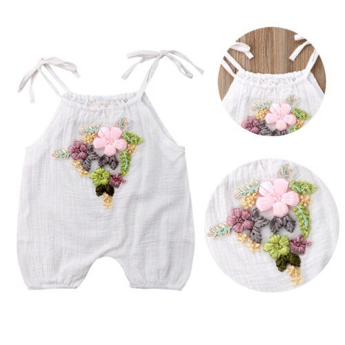 Newborn Baby Kids Girl Infant Romper 3D Flower
