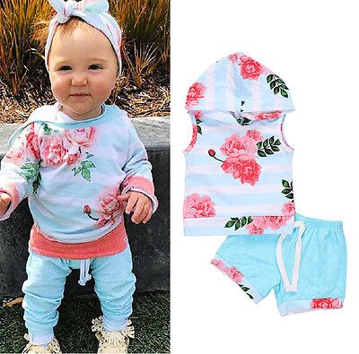 Newborn Kids Baby Girls Sleeveless Hooded Flower