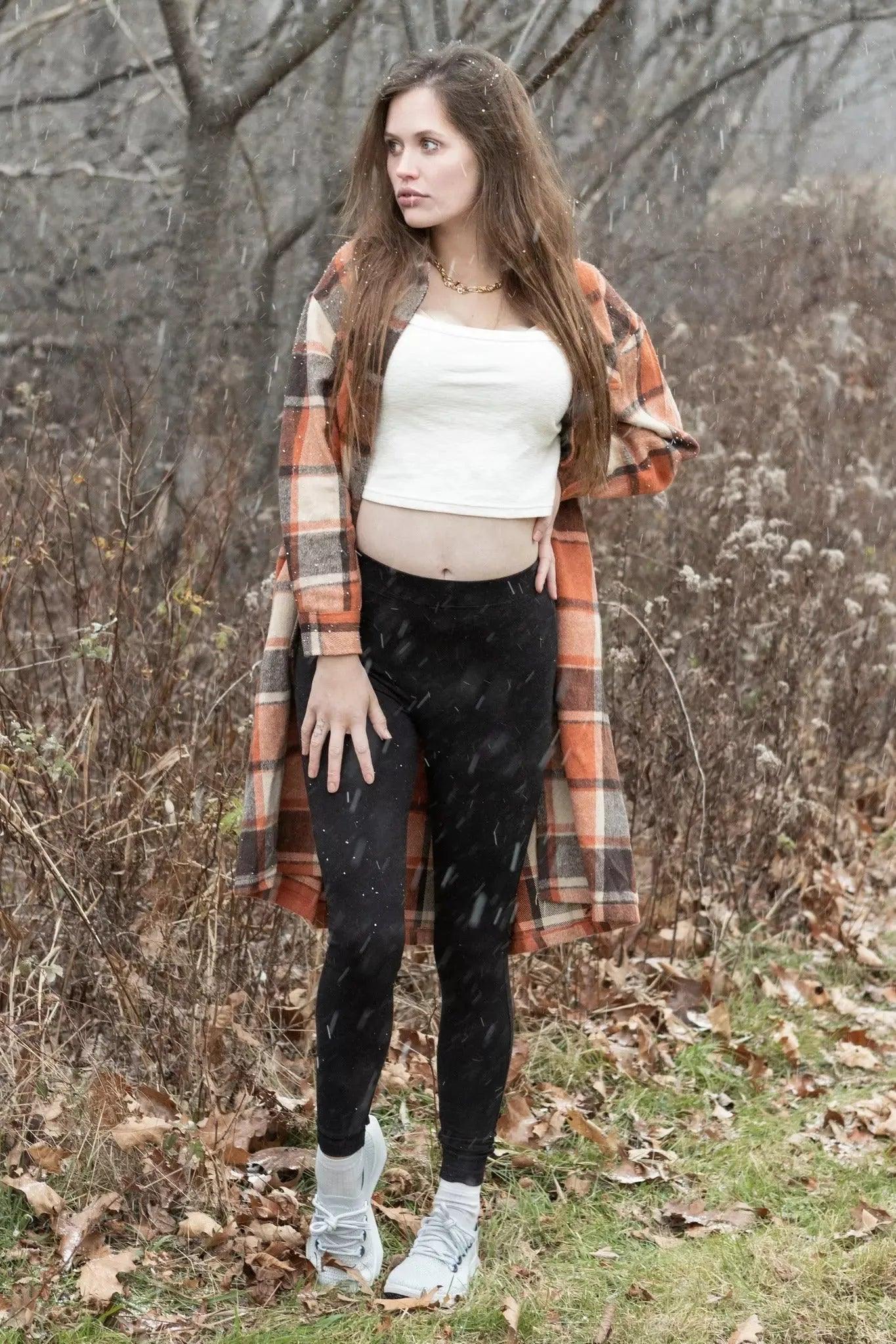 Oversized Plaid Long Shacket | Burgundy Perses