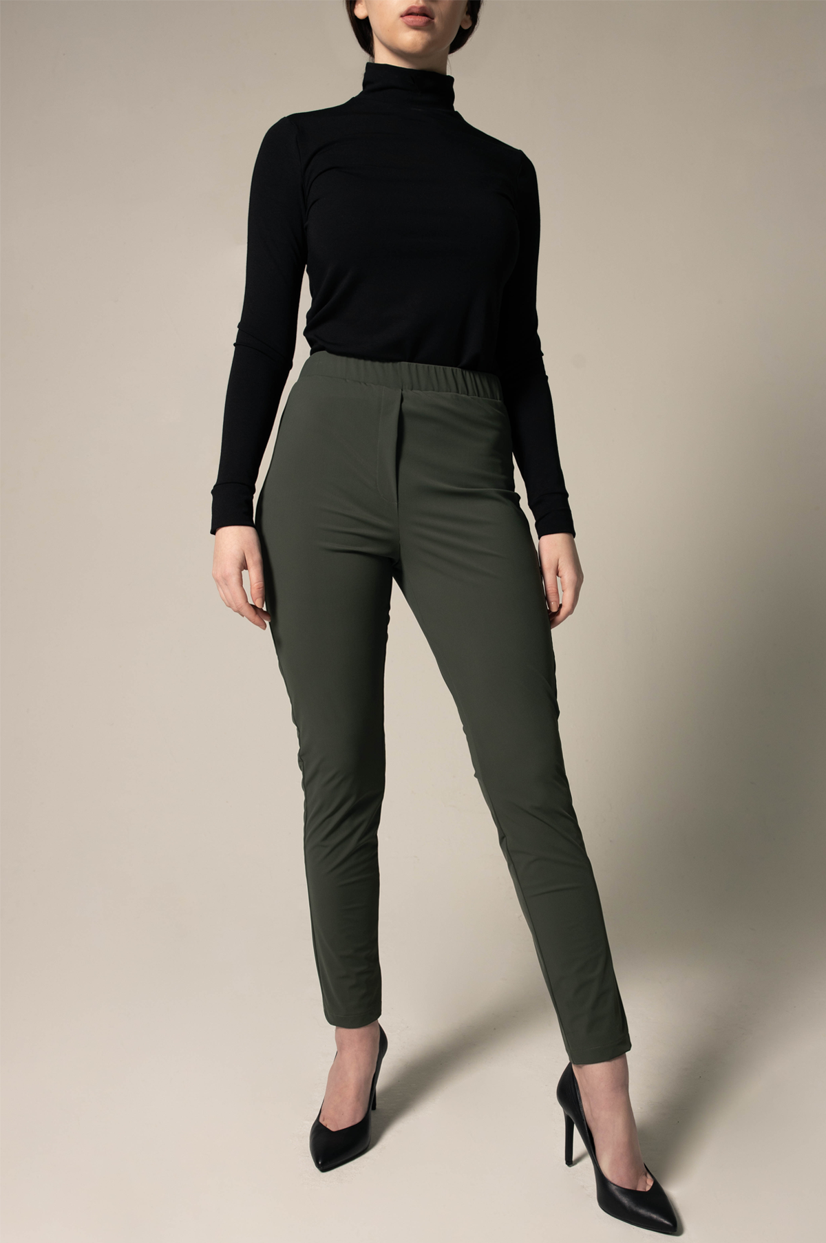 Olive Skinny Pants Womens Trousers | Mauve Daisy