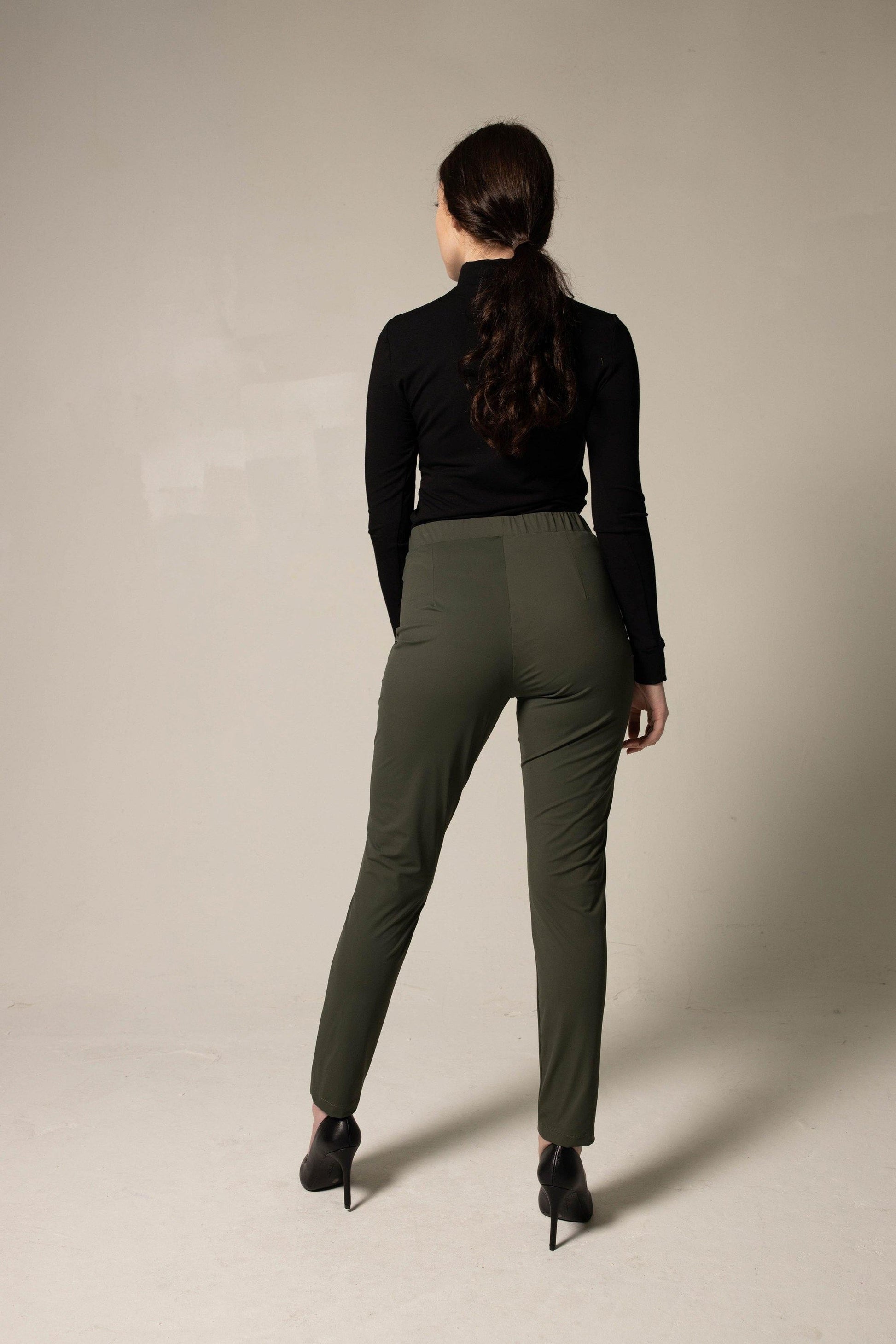 Olive Skinny Pants Womens Trousers | Mauve Daisy
