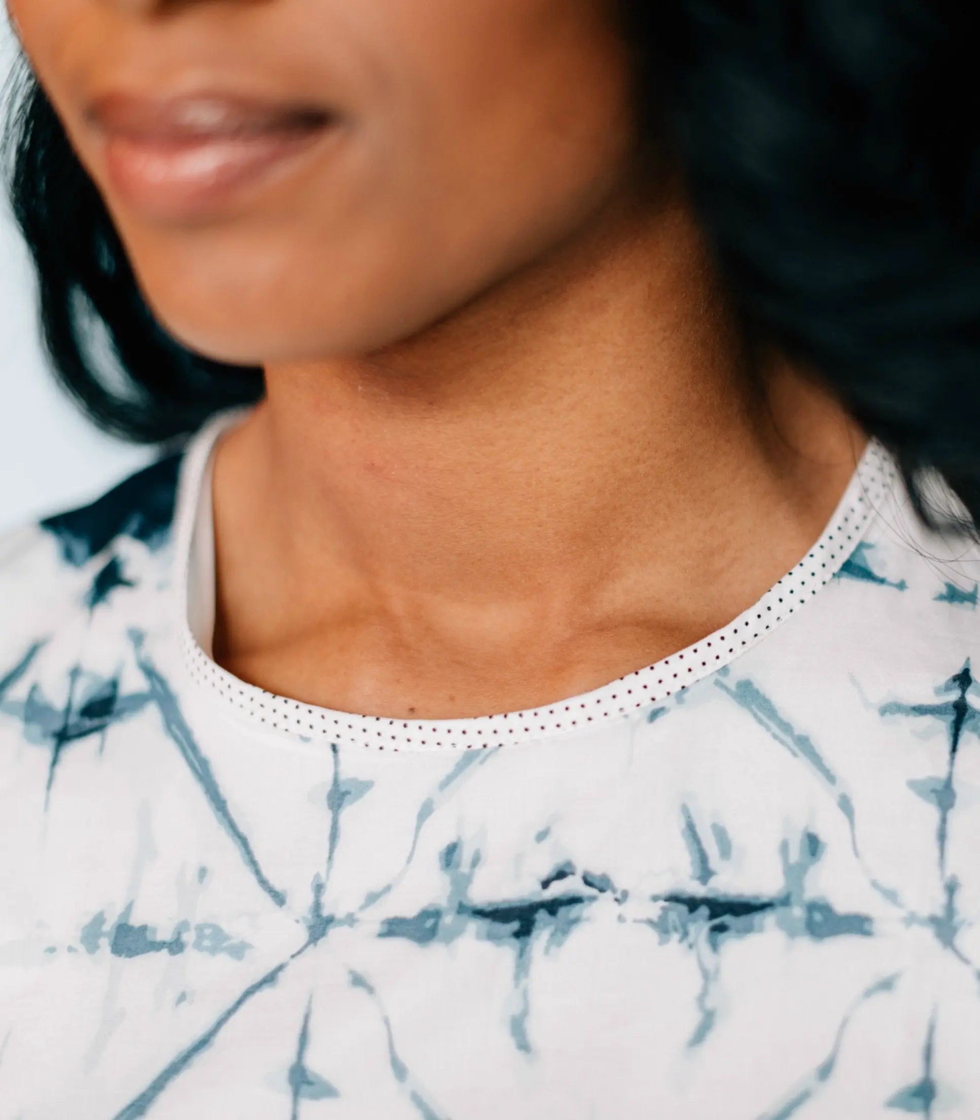Inkwell Dress | Bold Tie-Dye Polka Dot 3/4 Sleeve Dress | Salmon Bella