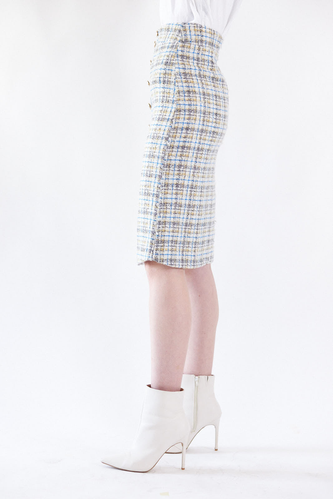 Luxe Plaid Tweed Pencil Skirt – Women’s Chic Tweed Skirt | Mauve Daisy
