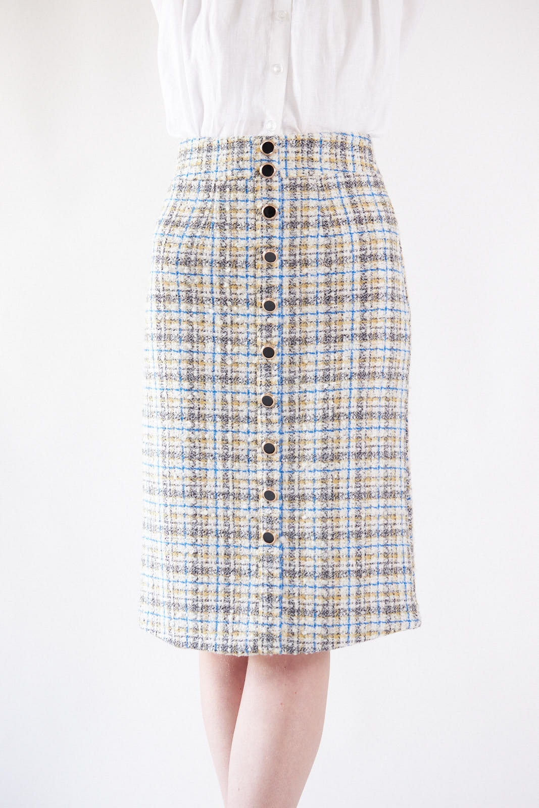 Luxe Plaid Tweed Pencil Skirt – Women’s Chic Tweed Skirt | Mauve Daisy