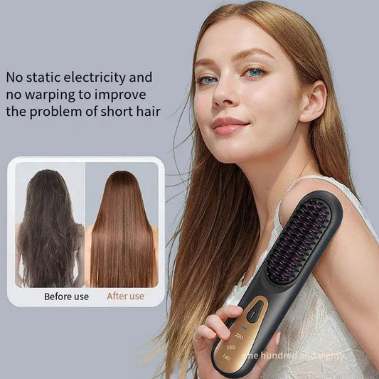Heating Smoothing Brush Styling Straightening Smoothing Comb Hair