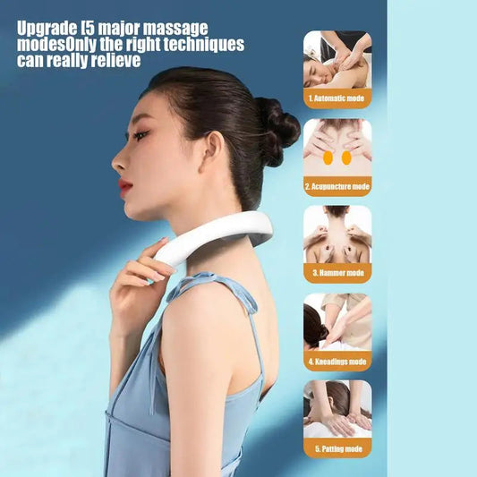 Cordless Neck Massager Rechargeable Neck Muscle Relaxation Device