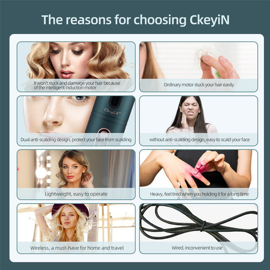 Automatic Hair Curler Ceramic Anti-Scalding Wireless Curling Iron